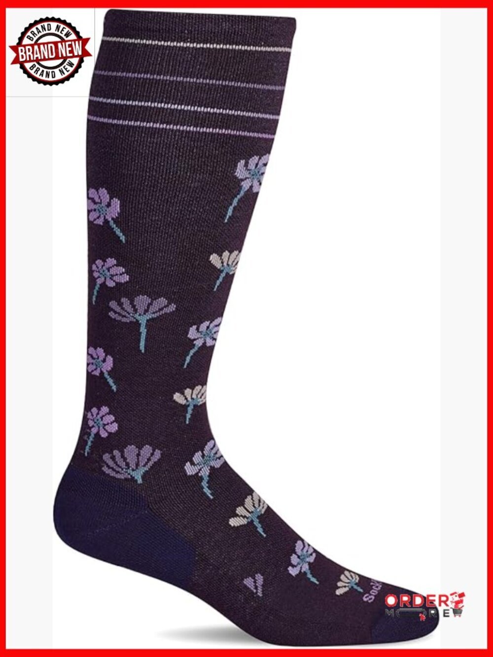 Moderate Compression Calf Socks Merino Wool Seamless Toe Arch Support